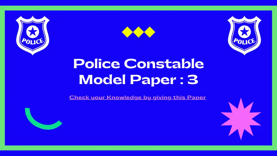 Police Constable Paper 3